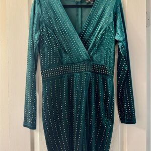 Elegant Green Studded Dress